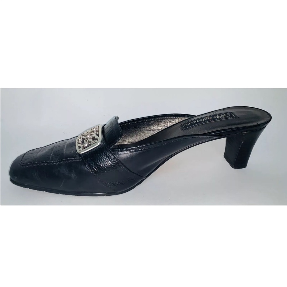 Size 8M▪️BRIGHTON BLACK CROC MULES Shoes Heels